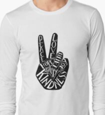 Peace Sign with words Peace, Love, Faith, Joy, Hope, Kindness, Unity Long Sleeve T-Shirt