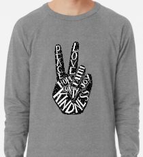 Sudadera ligera Signo de la paz con palabras Paz, amor, fe, alegría, esperanza, amabilidad, unidad