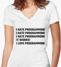 I Love Programming Women's Fitted V-Neck T-Shirt