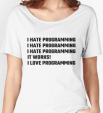 Camiseta ancha para mujer Amo la programación