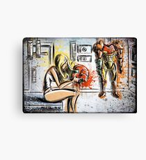 Metroid, Art, shamus, nintendo 64, nintendo, gamecube, video game, girl, robot, machine, underwear, christmas, present, joe badon Canvas Print