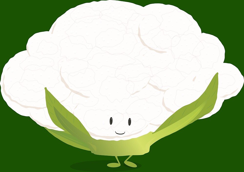 Smiling Cauliflower Cartoon Character