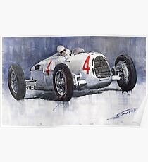 Auto Union C Typ 1937 Monaco GP Hans Stuck Poster