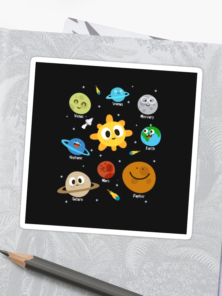 Planets Of Solar System Cute Kids Graphic Popsockets Grip And Stand For Phones And Tablets Sticker By Mr Pap International