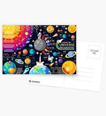 Space Universe Infographics Big Bang Postcards