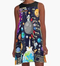 Weltraumuniversum Infographics Big Bang A-Linien Kleid