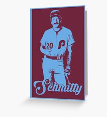 Schmitty - Michael Jack Schmidt - Blue Stencil Greeting Card