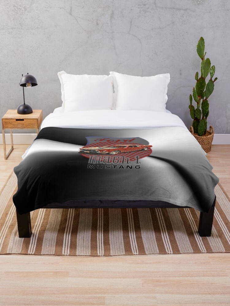 Ford Mustang 1969 Mach 1 Fastback Throw Blanket By Charjens