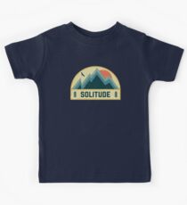 Einsamkeit Retro Berg Abzeichen Kinder T-Shirt