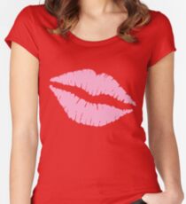 Pink Kiss Tailliertes Rundhals-Shirt