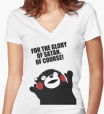 Satanic Kumamon Women's Fitted V-Neck T-Shirt