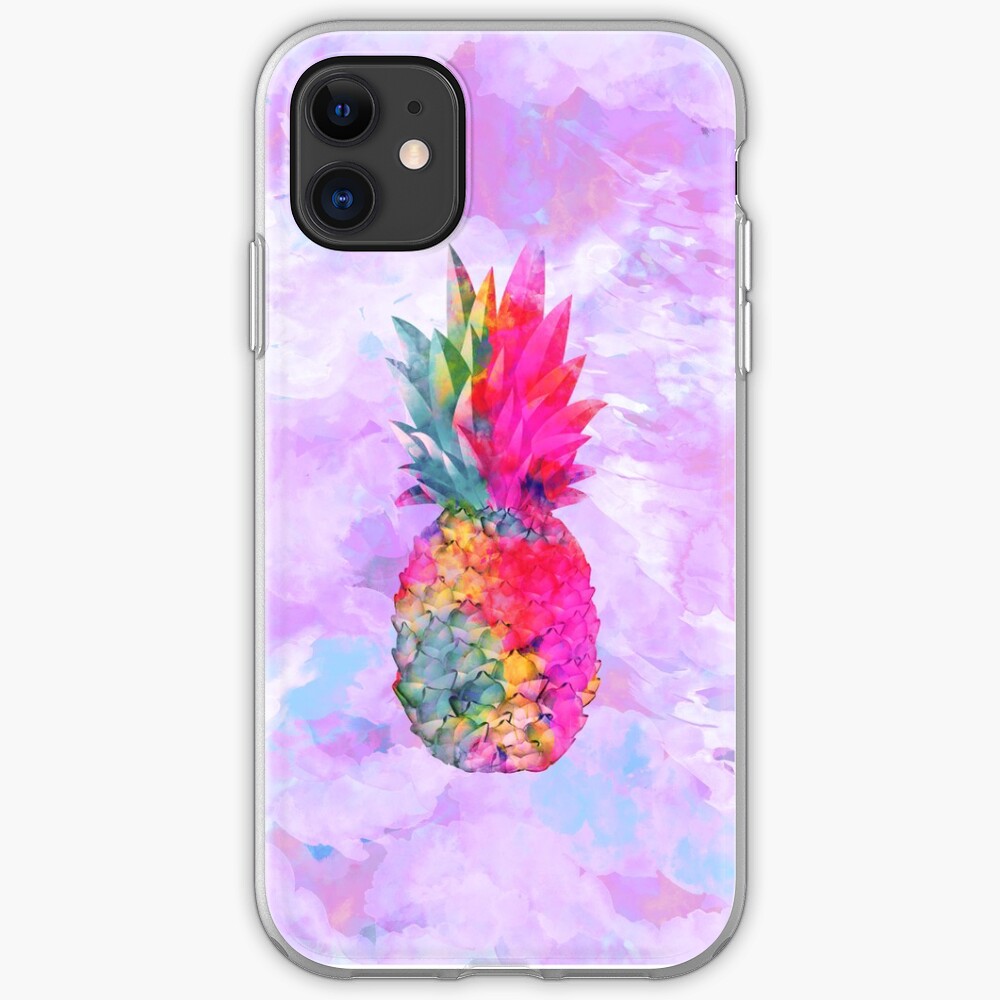 Bright Neon Hawaiian Pineapple Tropical iPhone Case & Cover