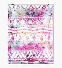 Modern aztec pattern watercolor floral nebula iPad Case/Skin
