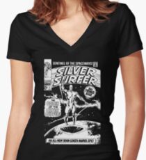 SILVER SURFER- JOHN BUSCEMA Women's Fitted V-Neck T-Shirt