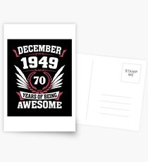 December 1949 70 Years Of Being Awesome Postcards