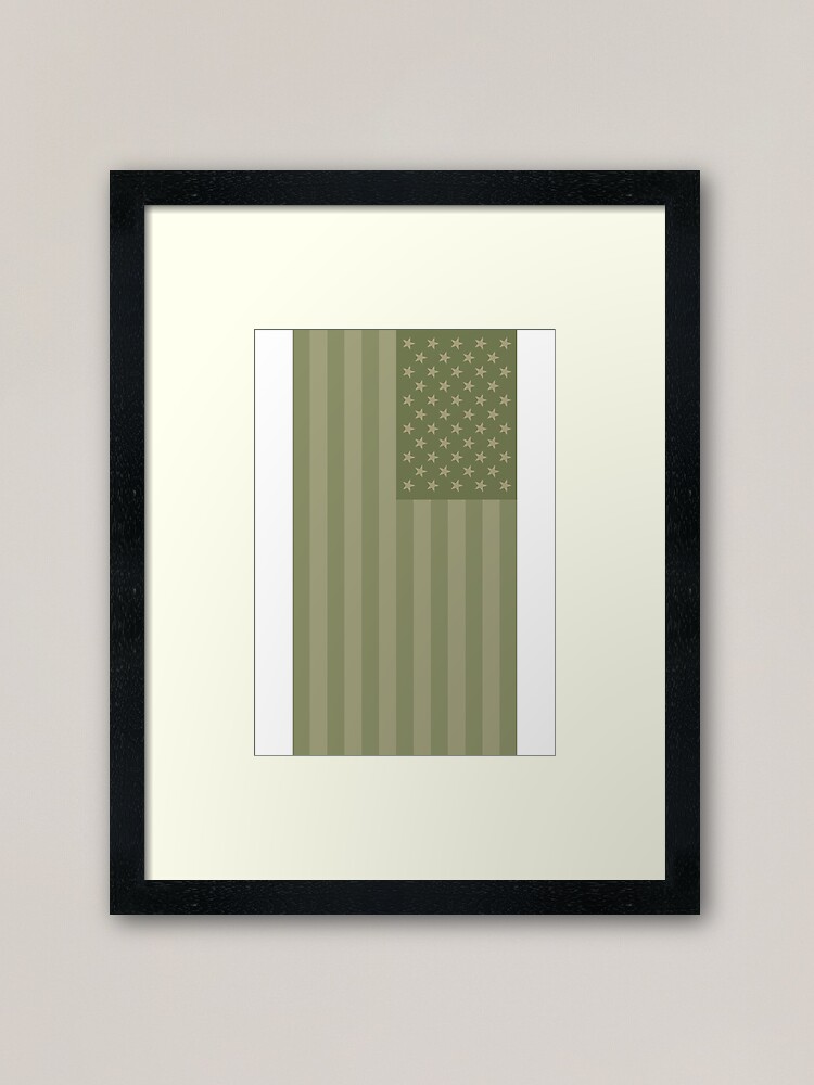 Alternative Ansicht von Camo Sternenbanner - USA Flagge militärische Camouflage Farben Gerahmter Kunstdruck