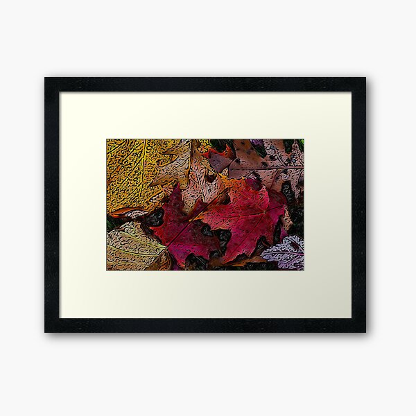 Fallen autumn leafs Framed Art Print