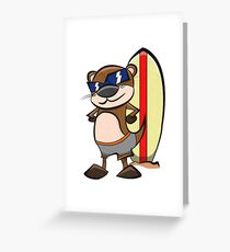 Otter - Surf - board Grußkarte