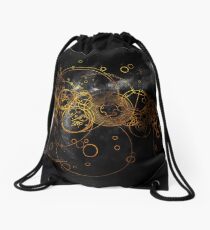 Time Lord Writing (black) Drawstring Bag