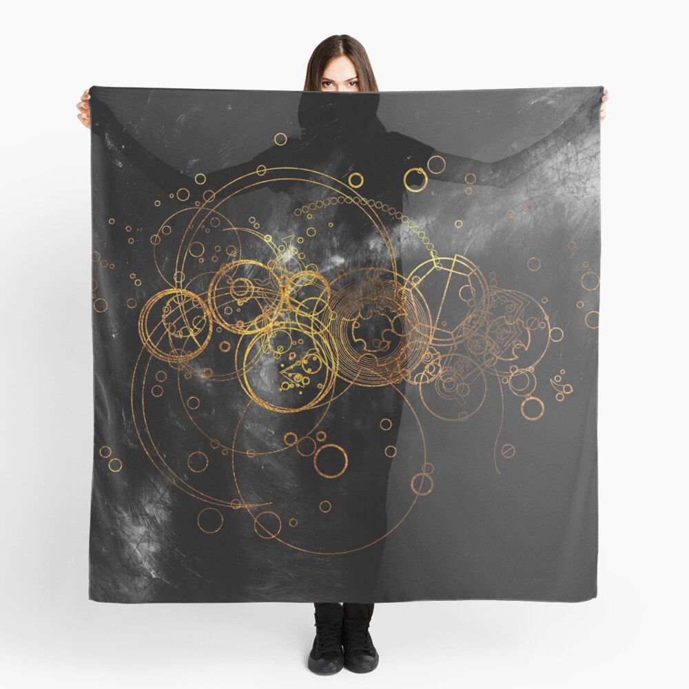 Time Lord Writing (black) Scarf