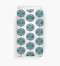 geometrische Kakteen und saftiges Terrarium - blau Bettbezug