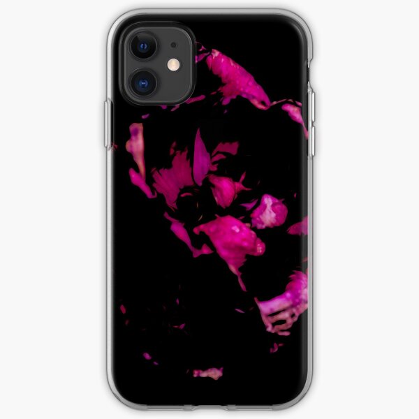 Two Tone Pink & Black Flower iPhone Soft Case
