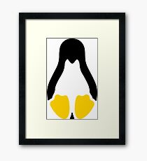 Linux tux penguin symbol Framed Print