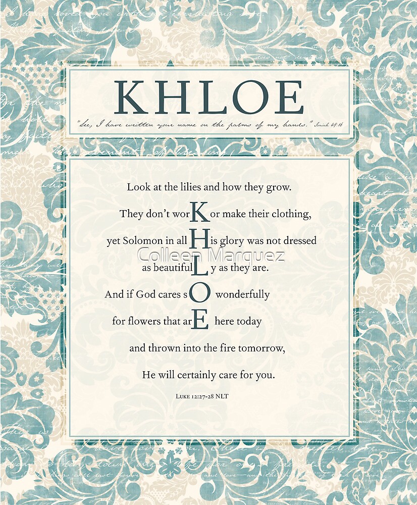 "Khloe in the Word" by Colleen Marquez Redbubble