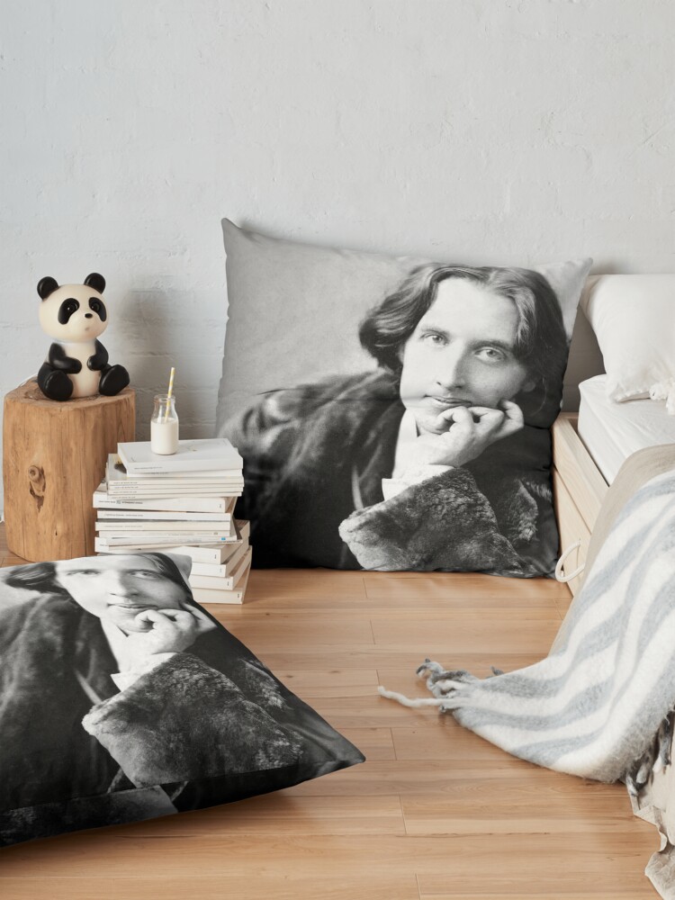 Alternate view of Oscar Wilde Black and White Floor Pillow