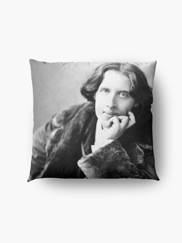 Alternate view of Oscar Wilde Black and White Floor Pillow