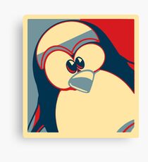 Linux Tux Obama poster red blue Canvas Print