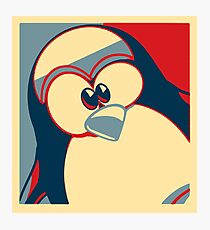 Linux Tux Obama poster red blue Photographic Print