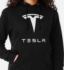 Official Tesla White Logo Lightweight Hoodie
