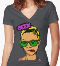 GEEK! Women's Fitted V-Neck T-Shirt