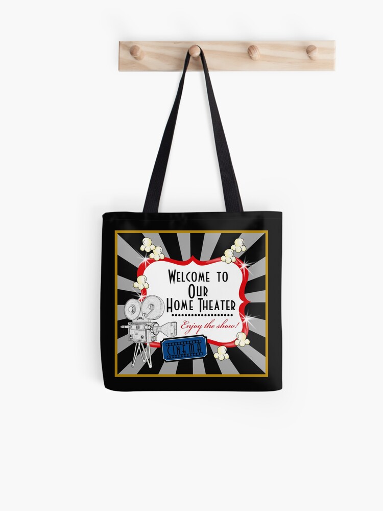 Movie Theater Cinema Camera Popcorn Pillow Tote Bag By