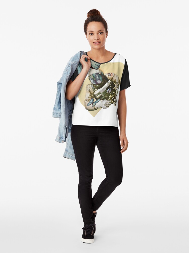Alternative Ansicht von Schmetterlinge im Weltall Chiffon Top
