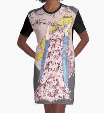 Cherry Blossom Moon Graphic T-Shirt Dress