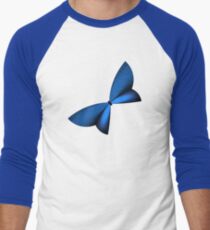 Blue Geometric Butterfly Men's Baseball ¾ T-Shirt