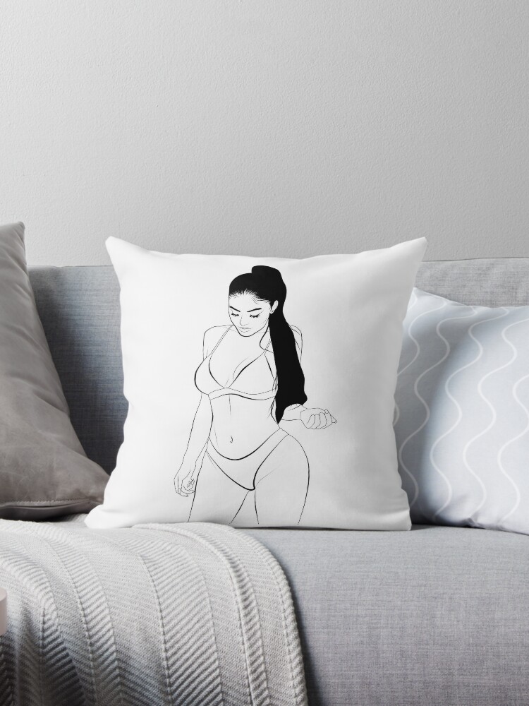 Kylie Jenner Throw Pillow By Samy Sabani