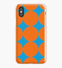Diamond Brush Stroke Pattern (Blue Orange) iPhone Case/Skin