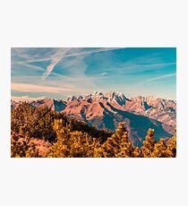 Sunny autumn day at the mount Tersadia in the italian alps Photographic Print