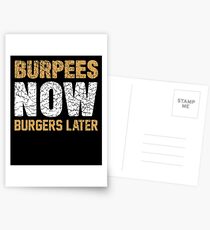 Burpees jetzt Burger später Postkarten