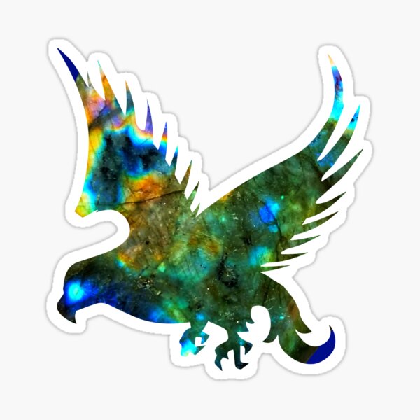 Labradorite Falcon Flight Sticker