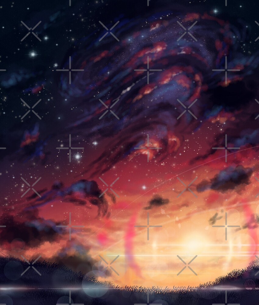 "Stormy anime landscape sky " by LunarAphelion Redbubble