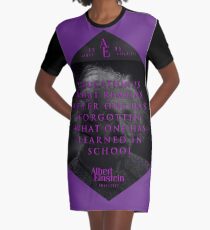 Vestido camiseta Citas de: Albert Einstein sobre educación: póster, camiseta, adhesivo y regalos