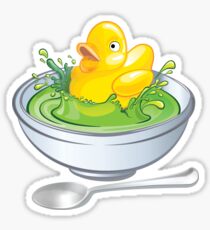 Souper Retro Gummiente-Suppenschüssel Sticker