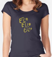 Elio Elio Elio cmbyn Schriftart Tailliertes Rundhals-Shirt