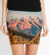 Sunny autumn day at the mount Tersadia in the italian alps Mini Skirt