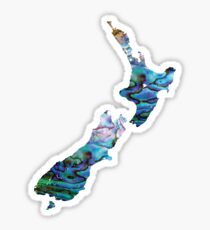 NEW ZEALAND MAP SIMPLE PAUA Sticker