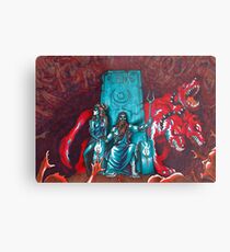 Lámina metálica Inframundo sobresaturado - Hades, Persephone y Cerberus